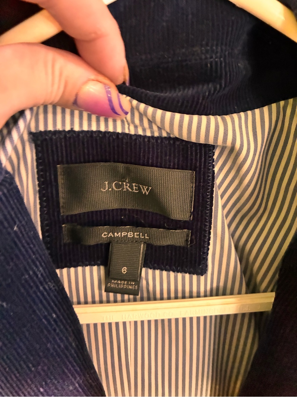 J. Crew Navy Velvet Single-Button Blazer - Picture 2 of 5